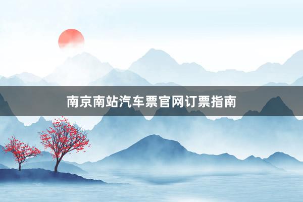 南京南站汽车票官网订票指南